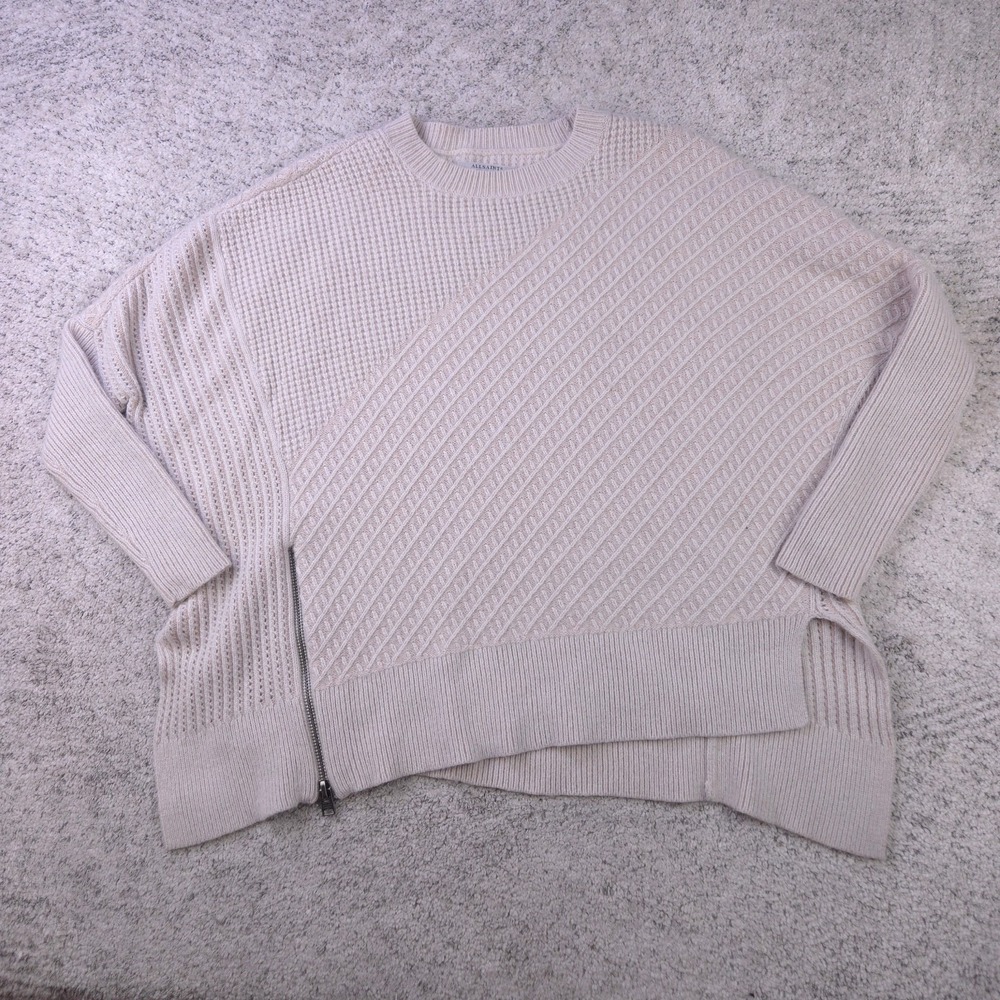 Allsaints Fragment Jumper Womens Small Beige Wool Alpaca Relaxed Sweater WK008J